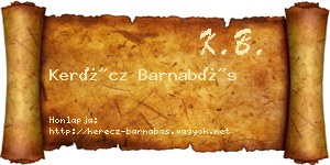 Kerécz Barnabás névjegykártya