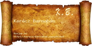 Kerécz Barnabás névjegykártya
